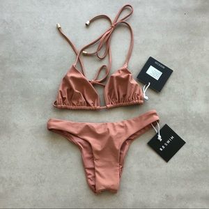 9.0 Swim dusty pink bikini set XS